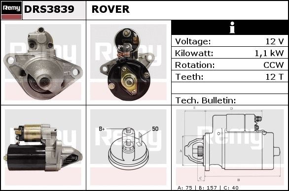 DELCO REMY Стартер DRS3856